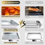 Commercial Quality Baking Sheet Pan Set, Natural Aluminum Cookie Sheet, Umite Chef Warp Resistant Baker's Half Sheet Pan, Large Thick Cookie Tray Pans for Baking, Roasting(2 Pack, 18X13In) - Image 4