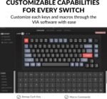 Keychron V1 75% Wired Mechanical Keyboard, QMK/VIA Programmable, Hot-swappable K Pro Brown Switches, Compatible with Mac Windows Linux - Carbon Black - Image 3