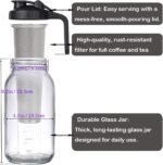 2 Set 64 oz (2 Quart), Black Cold Brew Coffee Maker, Iced Tea Machines, Thick Glass with Pour Spout Handle Lid, Stainless Steel Filter for Iced Coffee, Fruit Drinks or Sun Tea (2) - Image 3