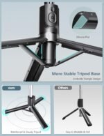 Selfie Stick Tripod with Light, 45'' Selfie Stick with Wireless Remote, Portable Phone Tripod Compatible with iPhone 16/15 Pro Max/15/14 Pro/14/13, Samsung S22/ S23 Ultra/Android Smartphone - Image 4