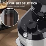 Lonkion Burr Coffee Grinder - Electric Coffee Bean Grinder with 28 Adjustable Grind Settings For 2-12 Cups - Adjustable Coffee Grinders for Home Use - Easy to Use - Stainless Steel - Image 4