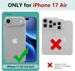 Korecase Compatible with iPhone Air Wallet Case with Credit Card Holder, Butterfly Double Magnetic Back Flip PU Leather Kickstand Card Slots Cover for Women, Pink - Image 3