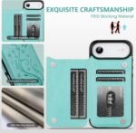 Korecase Compatible with iPhone Air Wallet Case with Credit Card Holder, Butterfly Double Magnetic Back Flip PU Leather Kickstand Card Slots Cover for Women, Pink - Image 4