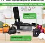 PrepNaturals Vegetable Chopper with Container, Veggie Chopper, Food Chopper & Onion Chopper - Mandoline Slicer for Kitchen (8 in 1, Black) - Image 3