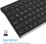 Arteck USB Wireless Keyboard Stainless Steel Ultra Slim Keyboard with Numeric Keypad for Computer/PC/Laptop and Windows 11/10/8 Rechargeable Battery - Image 4