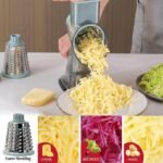 Rotary Cheese Grater Multi-Purpose Stainless Steel Cheese Shredder - Cheese Grater With Handle Effortless Grating of Carrots, Potatoes, Vegetables, and Fruits (blue) - Image 3