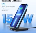 Wireless Charger [2 Pack],15W Fast Wireless Charging Stand,Wireless Charger Compatible with iPhone 15/15 Plus/15 Pro Max/14/13/12 /11Pro Max/XR/XS/X/8 Plus,Galaxy S23/S22/S21/S20 Note 20/10,Google,etc - Image 3
