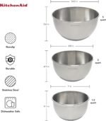 KitchenAid Stainless Steel Mixing Bowls, Set Of 3 - Image 3