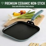 Goodful Ceramic Nonstick Pots and Pans Set, Premium Ceramic Coating Made without PFOA, PTFE or PFAS, Dishwasher Safe, 12-Piece, Turquoise - Image 4