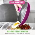 GreenLife Essentials 8" Frying Pan Skillet, PFAS-Free Ceramic Nonstick, Induction Ready Cookware, Dishwasher Safe, Magenta Pink - Image 4