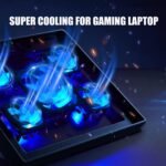Laptop Cooling Pad 17inch 15.6 14 13 12inch Gaming Cooler Pad Chill Mat 5 Quiet Fans LED Lights and 2 USB 2.0 Ports Adjustable Mounts Laptop Stand Height Angle - Image 3