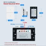 WiFi Smart Push Button Light Switch, Neutral Wire Required, Single-Pole, Single-Gang 2-Button, Works with Alexa, 2.4GHz, Non-Dimmable, White - Image 3