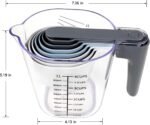 Measuring Cups and Spoons set 10 Pieces, Stackable Measuring Cup with Lid, Kitchen Cooking Baking Measuring Spoons Set for Liquid and Dry, BPA Free, Dishwasher Safe - Image 3