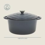 Gibson Home Addlestone 7 Qt Enameled Cast Iron Dutch Oven Pot with Lid – Round, Oven Safe to 500°F, Ideal for Bread Baking & Stews - Gradient Navy Blue - Image 3