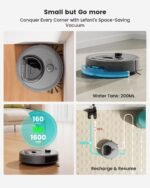 Lefant LiDAR Robot Vacuum and Mop, Smart Mapping and Obstacle Avoidance, Tangle-Free Pet Hair, 2.4G/5G WiFi App Control, Slim Design for Wider Coverage, Carpet Detection, M330 Pro, Grey - Image 4