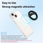 Magnetic Silicone Ring Grip Phone Holder, Rotating Finger Loop Ring Grip Holder, Soft and Portable, Strong Magnetic Attraction, Compatible with Magsafe Phone Case (Black) - Image 3
