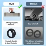 Magnetic Silicone Ring Grip Phone Holder, Rotating Finger Loop Ring Grip Holder, Soft and Portable, Strong Magnetic Attraction, Compatible with Magsafe Phone Case (Black) - Image 4