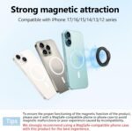 Magnetic Silicone Ring Grip Phone Holder, Rotating Finger Loop Ring Grip Holder, Soft and Portable, Strong Magnetic Attraction, Compatible with Magsafe Phone Case (Black) - Image 5