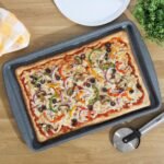 Oster Greystone 3 Piece Carbon Steel Nonstick Kitchen Baking Pans/Cookie Sheet Bakeware Set, Premium PFA Nonstick Material W/Grey Speckle - Image 3