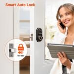 Keyless Entry Door Lock with Camera Electronic Smart Lock Fingerprint Keypad Deadbolt with Code, App Remote Control, Auto Unlock, Wi-Fi Connected, Doorbell for Front Door - Image 5