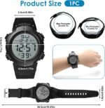 Mens Digital Sports Watch Women Waterproof Wrist Watches with Large LED Backlight Screen Alarm Date Display for Swimming Training Running Outdoor Indoor Activities - Image 3