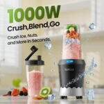 TOPZEE Personal Smoothie Blender, 1000W Single-Serve Blender with 24oz To-Go Cup, Twist-On Start/Stop, for Protein Shakes & Smoothies, Compact Countertop Blender, Black - Image 3