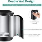MEISON Electric Kettle, 1.7 L Double Wall Food Grade Stainless Steel Interior Water Boiler, Coffee Pot & Tea Kettle, Auto Shut-Off and Boil-Dry Protection, 1200W, 2 Year Warranty(Black) - Image 4