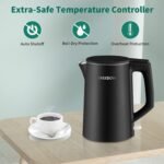 MEISON Electric Kettle, 1.7 L Double Wall Food Grade Stainless Steel Interior Water Boiler, Coffee Pot & Tea Kettle, Auto Shut-Off and Boil-Dry Protection, 1200W, 2 Year Warranty(Black) - Image 7