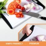 Extra Large Cutting Boards, Plastic for Kitchen (Set of 4) Dishwasher Chopping Board with Juice Grooves, Easy-Grip Handles, Black, Empune - Image 4