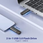 128GB USB C Flash Drive Dual USB 3.0 Flash Drive Type C + USB A Portable Type-C Flash Drive 2-in-1 USB-C Thumb Drive for Smartphone Tablet Computer Mac iPhone 15 Black - Image 3