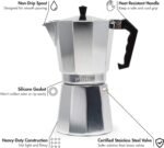 Primula Classic Stovetop Espresso and Coffee Maker, Moka Pot for Italian and Cuban Café Brewing, Greca Coffee Maker, Cafeteras, 12 Espresso Cups, Silver - Image 3