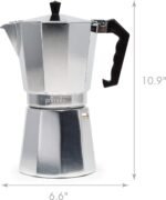 Primula Classic Stovetop Espresso and Coffee Maker, Moka Pot for Italian and Cuban Café Brewing, Greca Coffee Maker, Cafeteras, 12 Espresso Cups, Silver - Image 4