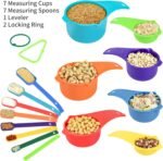 Smithcraft Measuring Cups and Spoons Set, Plastic Measuring Cup Set 15, Mixing Color Dry Measure Cups Spoons, 7 Measuring Cups & 7 Spoons, Kitchen Measure Cup Spoons for Cooking & Baking - Image 4