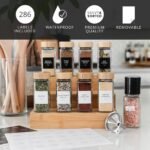 SAVVY & SORTED Glass Spice Jars with Label, 24PK Bamboo Jar Spices Set 4oz, 374 Spice Labels, Pepper Grinder, Empty Herb Seasoning Containers, Funnel and Shaker Lids - Image 3