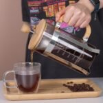 Sivaphe 34 oz French Press Coffee/Tea Maker with Bamboo Lid and Hand Stainless Steel High Borosilicate Glass 1000ml Coffee Brewer Set - Image 6