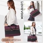LOVEVOOK Laptop Bag for Women 15.6 Inch Tote Work Professional Leather Computer Briefcase Waterproof Handbag Shoulder Large Capacity Business Teacher Office Crossbody Purse - Image 3