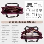 LOVEVOOK Laptop Bag for Women 15.6 Inch Tote Work Professional Leather Computer Briefcase Waterproof Handbag Shoulder Large Capacity Business Teacher Office Crossbody Purse - Image 4