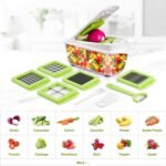 Food Dicer Chopper 5 Blades, Onion Dicer Chopper, Fruit and Veggie and Vegetable Chopper, Light Green - Image 3