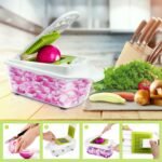 Food Dicer Chopper 5 Blades, Onion Dicer Chopper, Fruit and Veggie and Vegetable Chopper, Light Green - Image 5