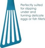 Rachael Ray Tools & Gadgets 2-Piece Nylon Turner Set, Marine Blue, 10" & 12" Spatula Set - Image 4