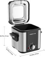 Electric Deep Fryer, 1.5 Liters Oil Capacity, Small Deep Fryer with Basket, Cool Touch Sides, Nonstick - Image 3