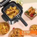 Electric Deep Fryer, 1.5 Liters Oil Capacity, Small Deep Fryer with Basket, Cool Touch Sides, Nonstick - Image 4
