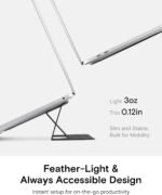 MOFT Laptop Stand for Desk, Adhesive MacBook Computer Stand with 2 Adjustable Viewing Angles, Foldable and Portable Laptop Riser Compatible with 11"-16" Laptops, Silver(Adhesive Version) - Image 3