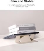 MOFT Laptop Stand for Desk, Adhesive MacBook Computer Stand with 2 Adjustable Viewing Angles, Foldable and Portable Laptop Riser Compatible with 11"-16" Laptops, Silver(Adhesive Version) - Image 4