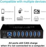 USB 3.0 Hub, USB Data Hub, Metal Case Mountable 7-Port Powered USB Hub 3.0 with 36W AC Adapter-Type A - Image 3