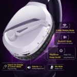 Wireless Gaming Headset with Noise Canceling Microphone for PS5, PC, PS4, 2.4G/Bluetooth Gaming Headphones with USB and Type-c Connector, Wired Mode for Controller Gamecube - Image 4