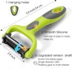 Senbowe Julienne Peeler, Potato Vegetable Peeler for Kitchen, I and Y Potato Peelers for Apple Fruit Carrot Zucchini Cucumber Veggie, 3 in 1 Blade Spin Design, Anti-Slip Handle - Image 3