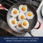 Rachael Ray 87631-T Cucina Hard Anodized Nonstick Skillet with Helper Handle, 14 Inch Frying Pan, Gray/Red - Image 4