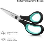 iBayam 3-Pack 8" Heavy Duty Scissors with Ultra Sharp Blades and Comfort Grip Handles - For Office, Home, School, Sewing, and Crafts - Image 3