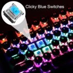 Camiysn Typewriter Style Mechanical Gaming Keyboard, Black Retro Punk Gaming Keyboard with RGB Backlit, 104 Keys Blue Switch Wired Cute Keyboards, Round Keycaps for Windows/Mac/PC - Image 4